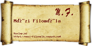 Mázi Filoméla névjegykártya